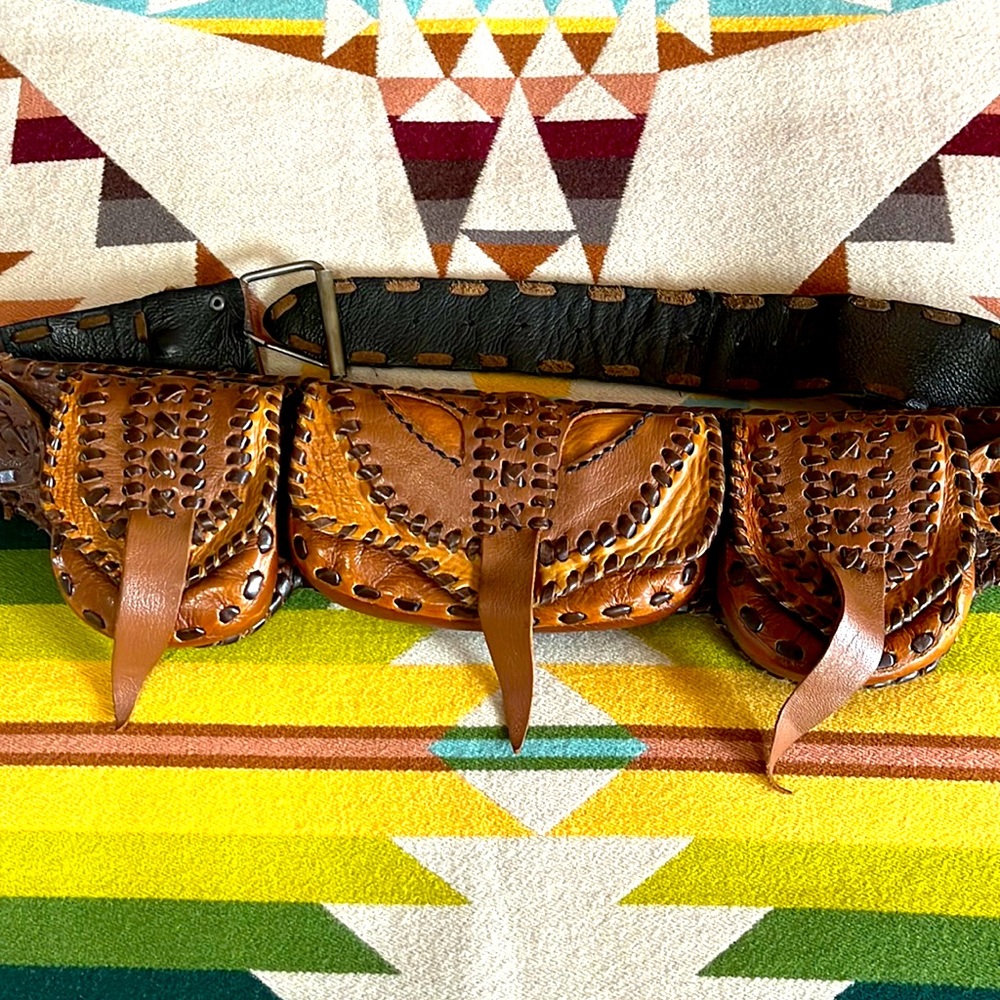 OOAK Handmade Artisan Leather Belt / Hip Pouch / Fanny Pack